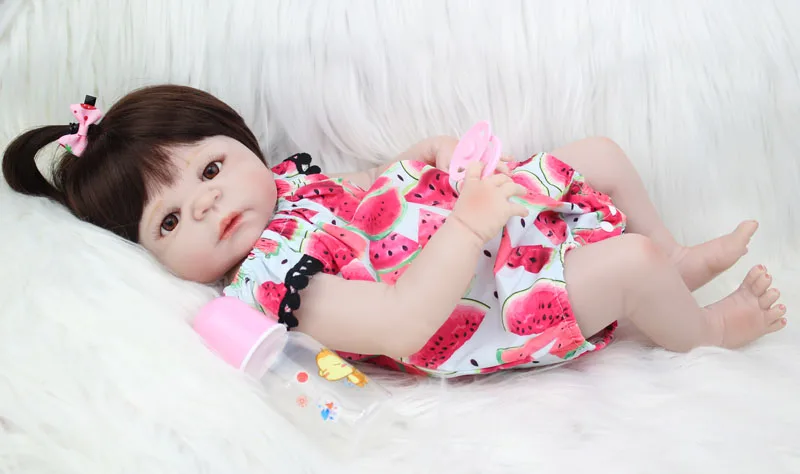 55 см полный силиконовые для маленьких девочек Reborn Baby Doll 22 &quotОдежда новорожденных