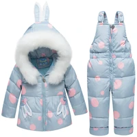 baby girls outfits snow wear jumpsuit hoodies jacket toddler winter coat kids snowsuit cartoon rabbit jacket duck down