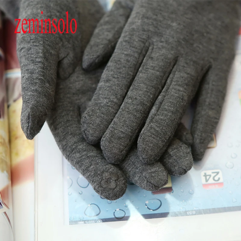 Красивые кожаные перчатки с бантом для сенсорных экранов 1 пара женские теплые