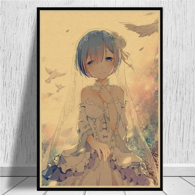 Японское аниме ReLife in a different world from zero Re постер из крафт бумаги настенная наклейка