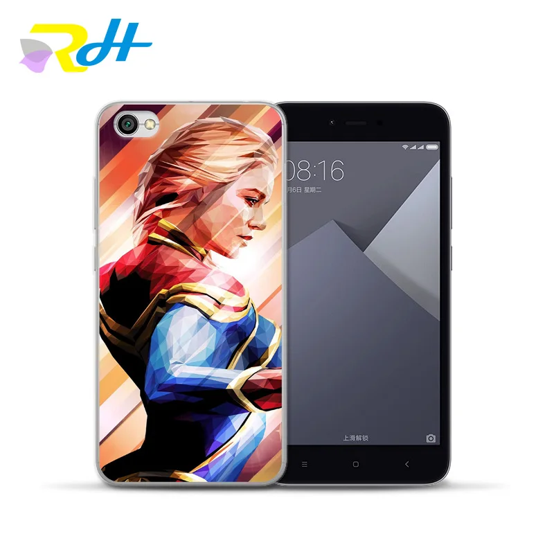 Силиконовый мягкий чехол для Redmi Coque Etui модные чехлы с капитаном Marvel xiaomi Note 4X 5A 6Pro 7