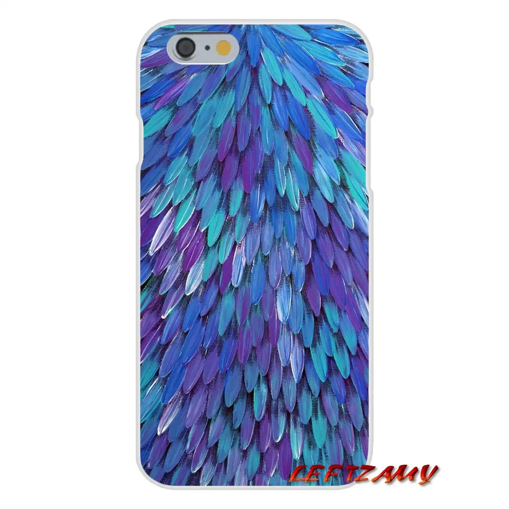 Для iPhone X XR XS MAX 4 4S 5 5S 5C SE 6 S 7 8 Plus feather голубой аксессуары телефон оболочки