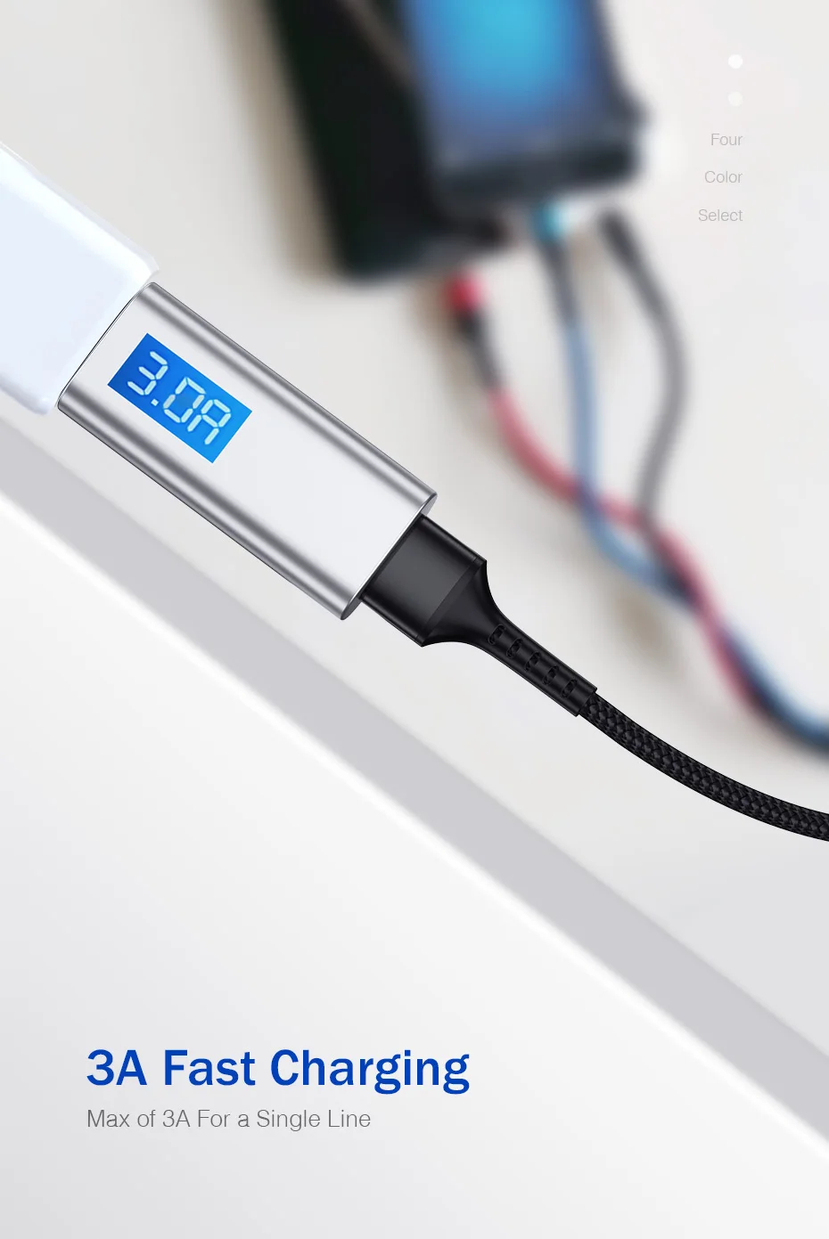 ROCK 3 в 1 USB кабель 3A для мобильного телефона Micro usb type C кабель зарядного устройства для iPhone XR XS Max X huawei USB C провод для быстрой зарядки