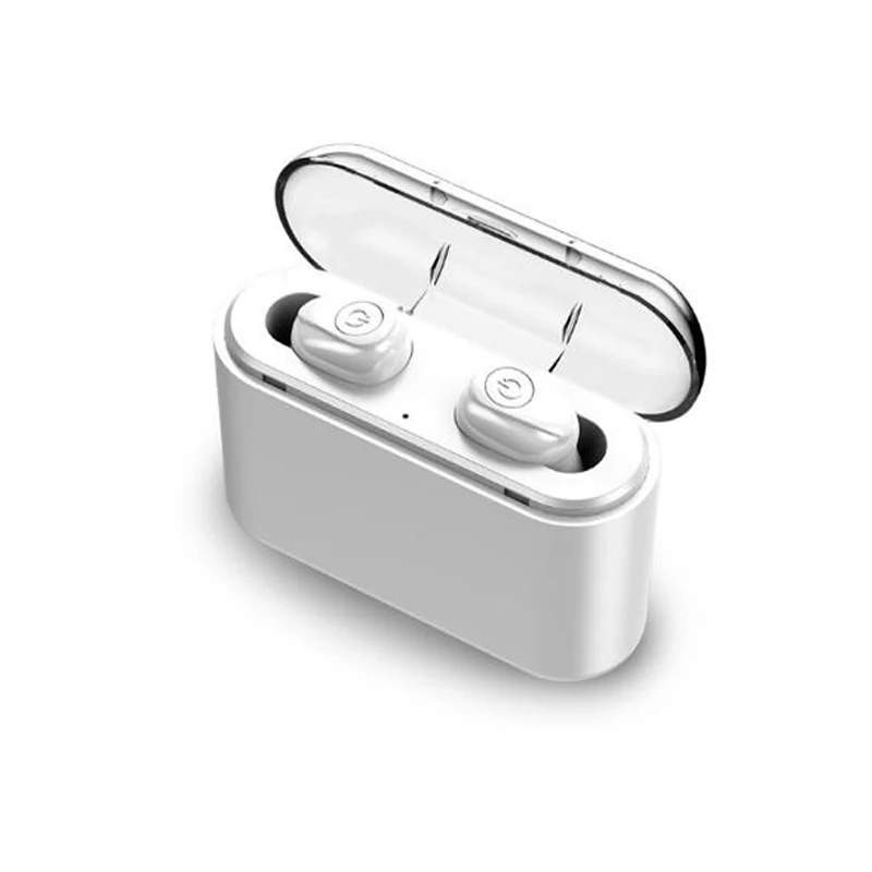 Double White X8 TWS Bluetooth Earphone Mini Wireless Bluetooth Headset 5D Stereo Sports Waterproof Earphone with 2200mAh Charging box Earbuds - Цвет: Double White