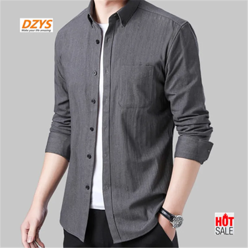 

2019 Spring and Autumn season men's youth hundred handsome long-sleeved shirt casual slimming bottom white shirt