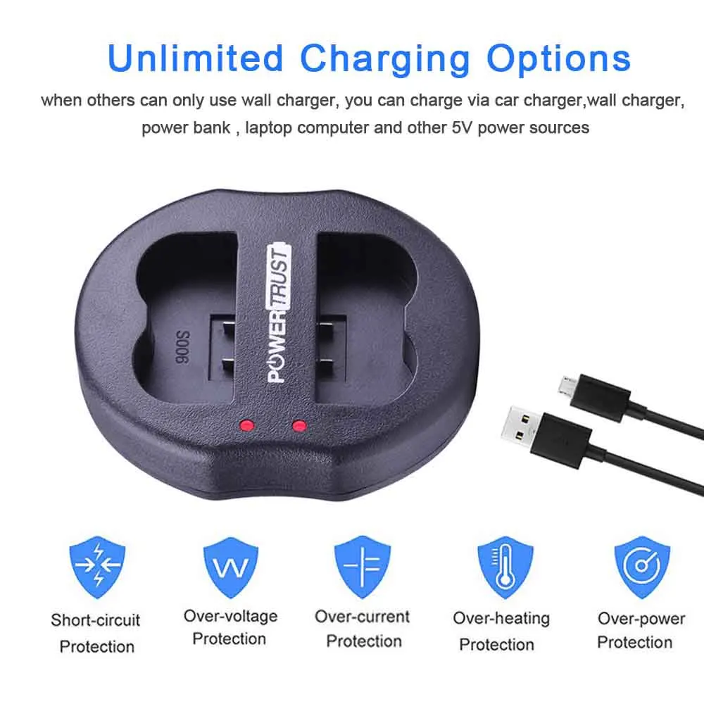 1Charger 2x CGA-S006 DMW-BMA7 батареи и зарядное устройство для Panasonic Lumix DMC-FZ7, DMC-FZ8, DMC-FZ18, DMC-FZ28, DMC-FZ30, DMC-FZ35 - Цвет: 1Charger