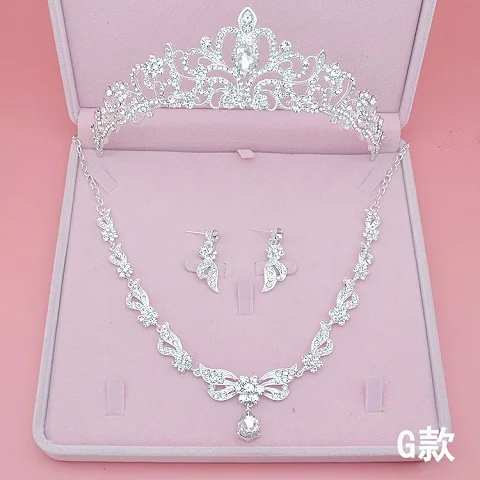Fig Дизайн от Moda Flor de Cristal Brincos de Noiva, 3 шт., Colares Coroas Tiaras Nupcial Do Casamento Conjuntos de Joias Acessorios - Окраска металла: Fig