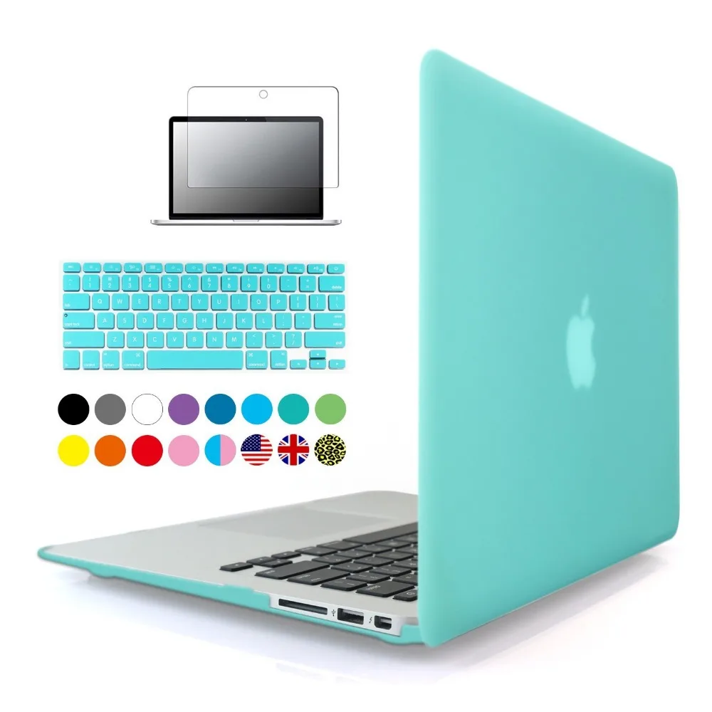 3 в 1 Кристальный/матовый прозрачный жесткий чехол для Macbook Air 11 13 Pro 15 Retina 12 дюймов