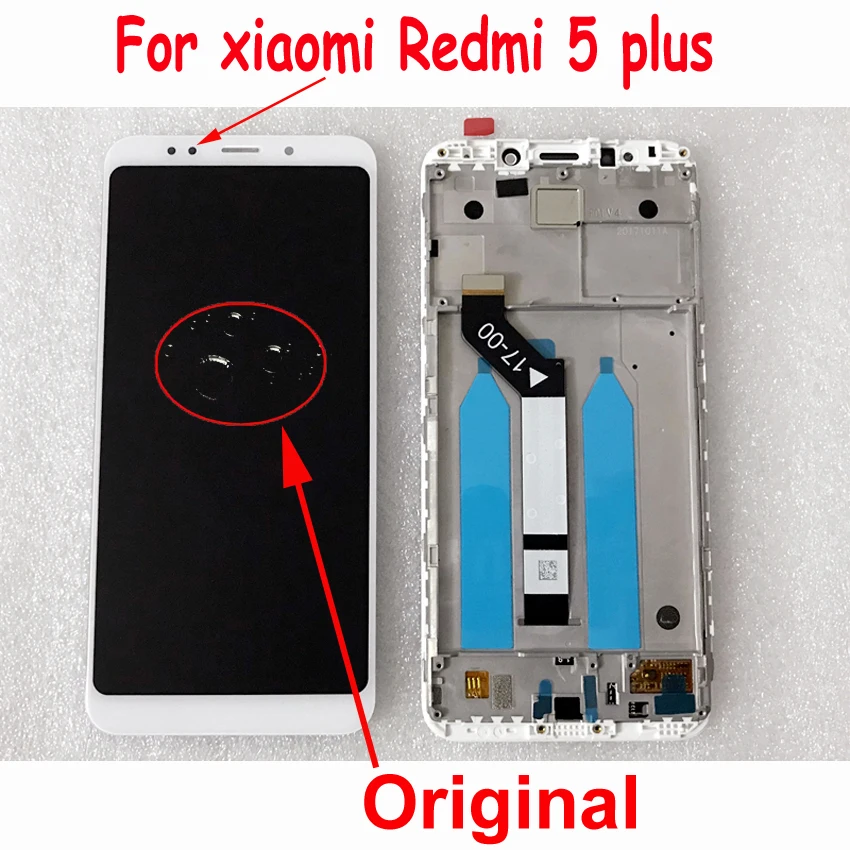Xiaomi redmi 5 Plus 5 Plus ЖК-дисплей кодирующий преобразователь сенсорного экрана в сборе датчик с рамкой для redmi note 5 Pro Pantalla