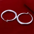 Заводская цена, E20, оптовая продажа, Круглые Серьги серебряного цвета, высокое качество, модные классические ювелирные изделия, свадебные женские серьги E020