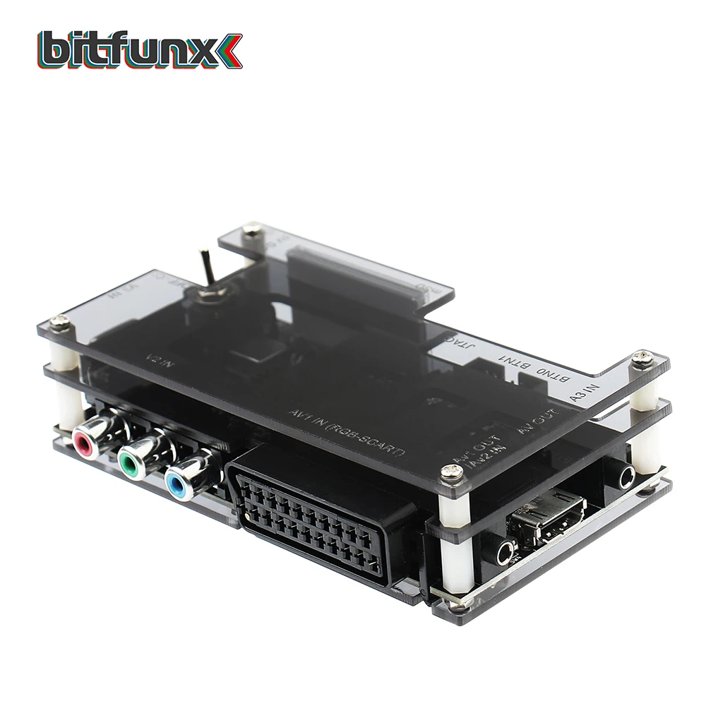 Комплект преобразователей Bitfunx OSSC HDMI прозрачный черный для игровой консоли Ретро
