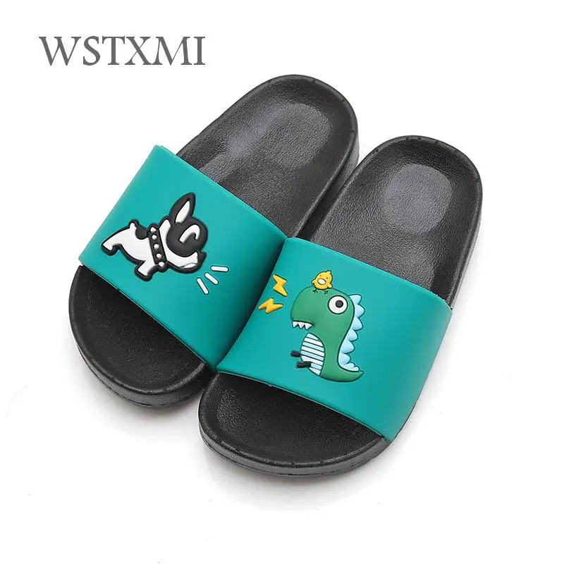 Домашние тапочки для мальчиков Пляжные сандалии Летние детские шлепанцы девочек