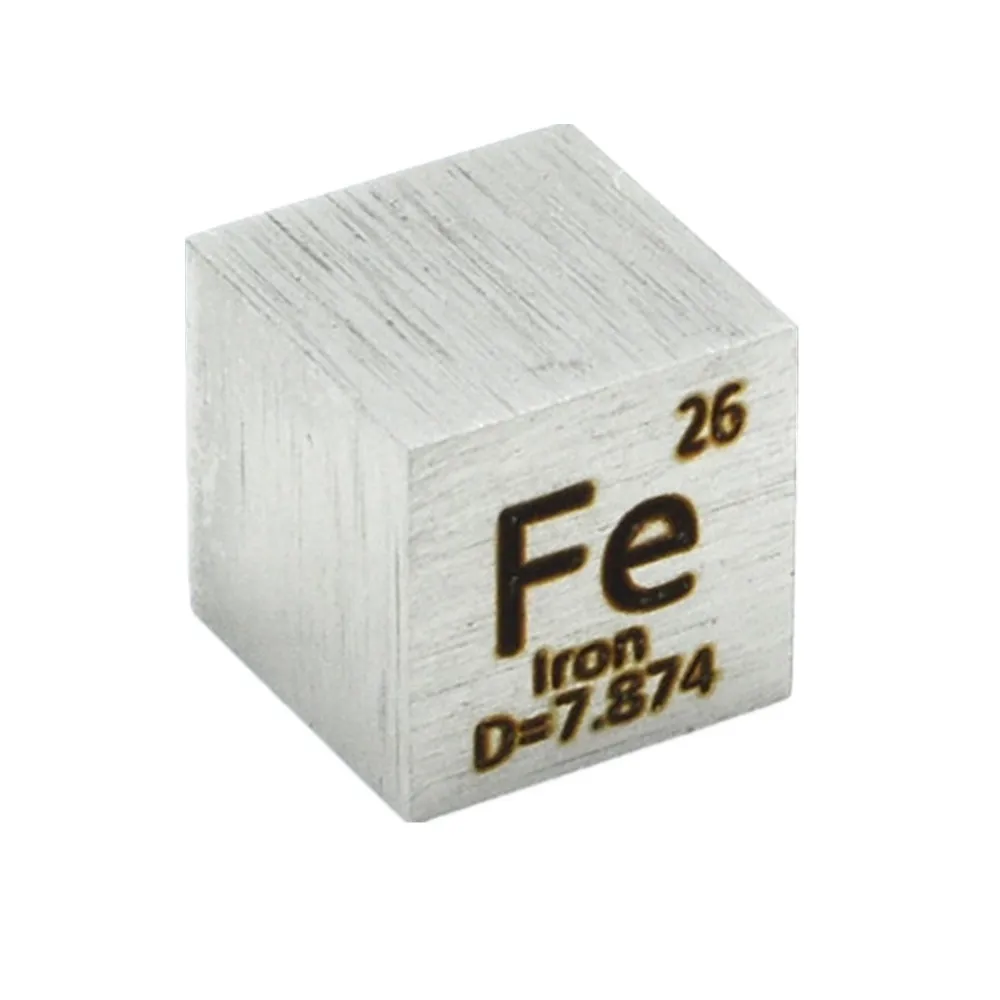 Железный металлический блок для коллекции элементов плотный куб Fe высокой