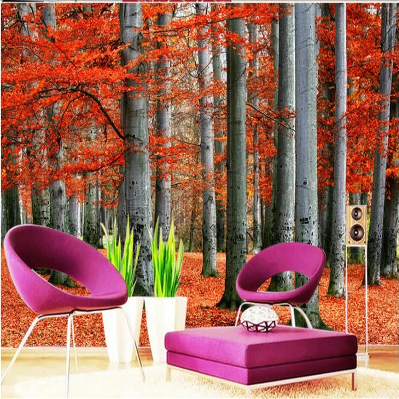 

beibehang Custom photo wallpaper 3D stereoscopic Woods leaves 3d modern for living room murals Home Decoration papel de parede