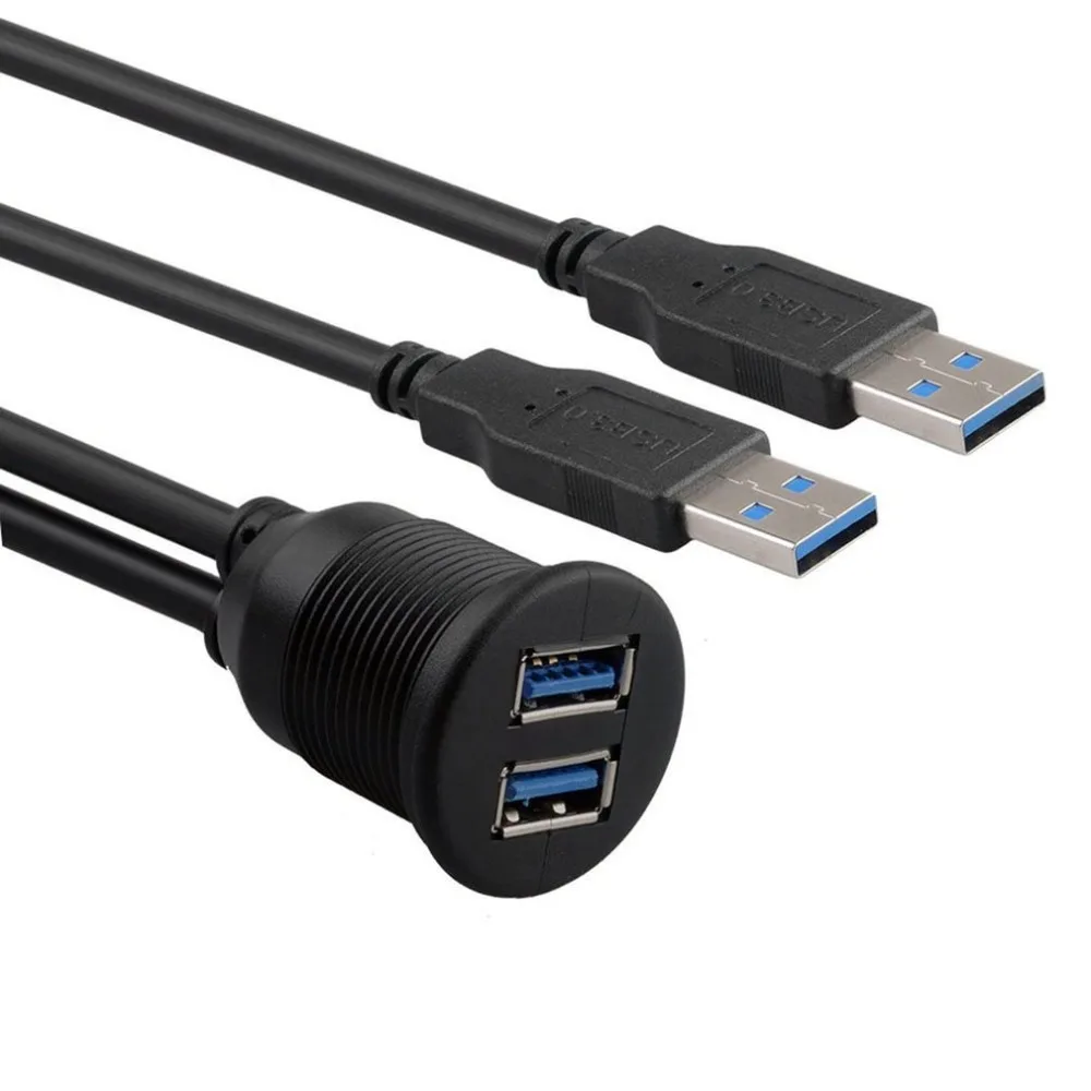 USB 2,0 порт папа-мама Удлинительный кабель Водонепроницаемый Заподлицо Двойной USB док-станция адаптер приборной панели пан автомобиль мотоцикл