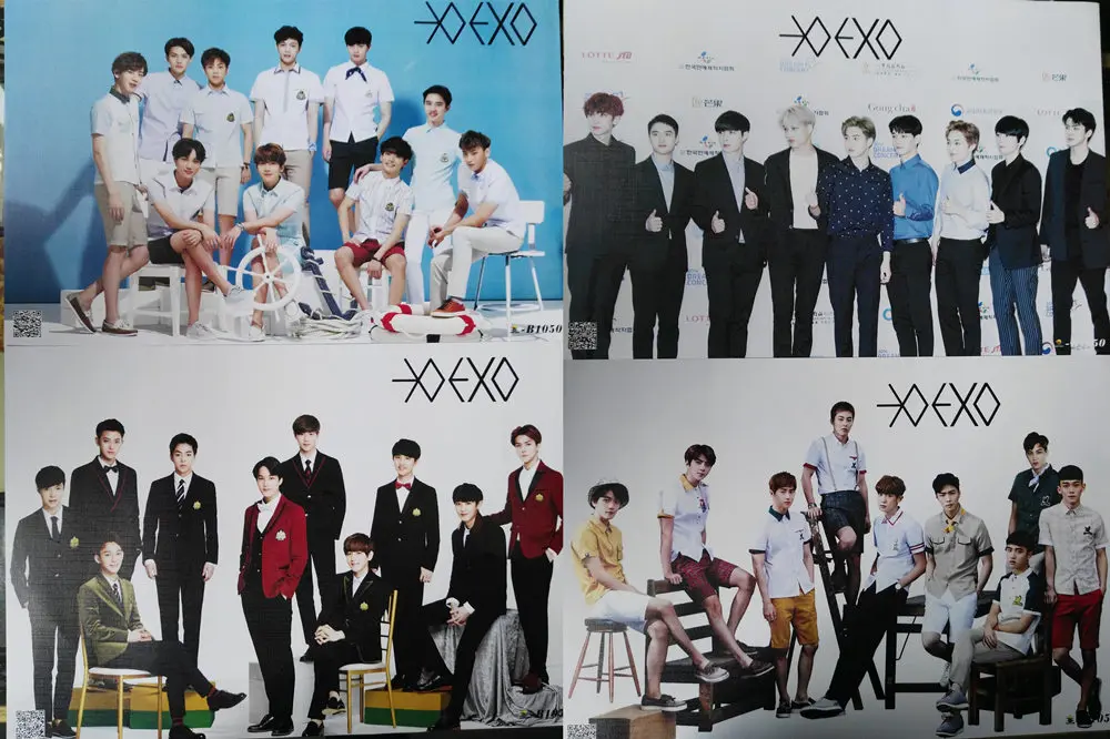 8 шт./компл. различные дизайны А3 плакаты Корейская известная звезда KPOP группа EXO