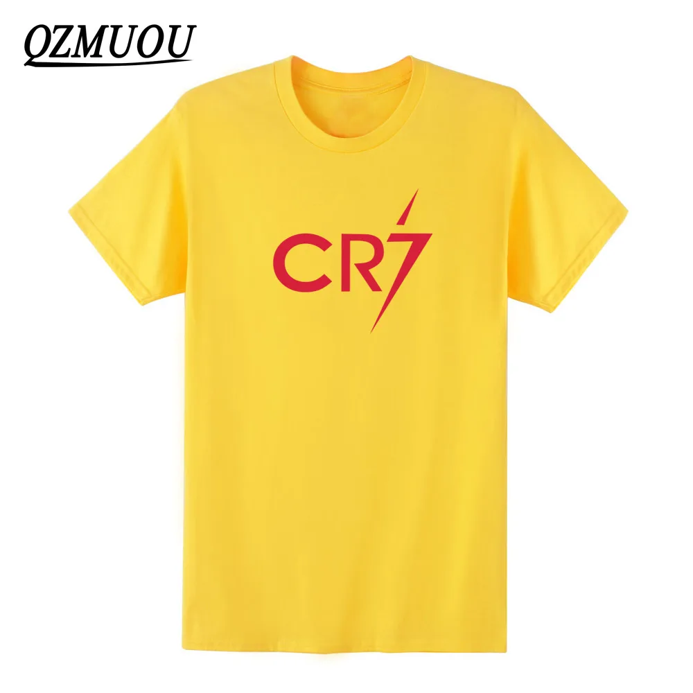 Yellow2 Новинка, модные мужские футболки крутая футболка с Роналдо CR7 Christiano, хлопковые футболки с принтом на заказ размер XS-XXL - Цвет: Yellow2