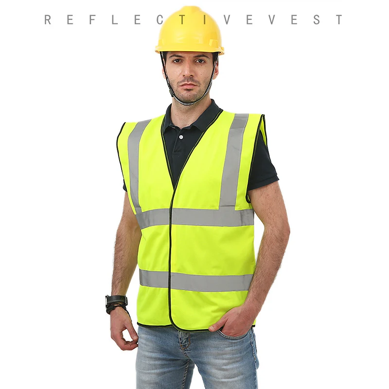 Unisex High visibility reflective safety vest work multi pockets wear waistcoat men | Безопасность и защита