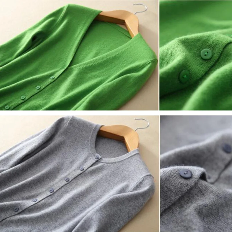 Женский кашемировый свитер SEDUTMO вязаный кардиган туника с длинным рукавом