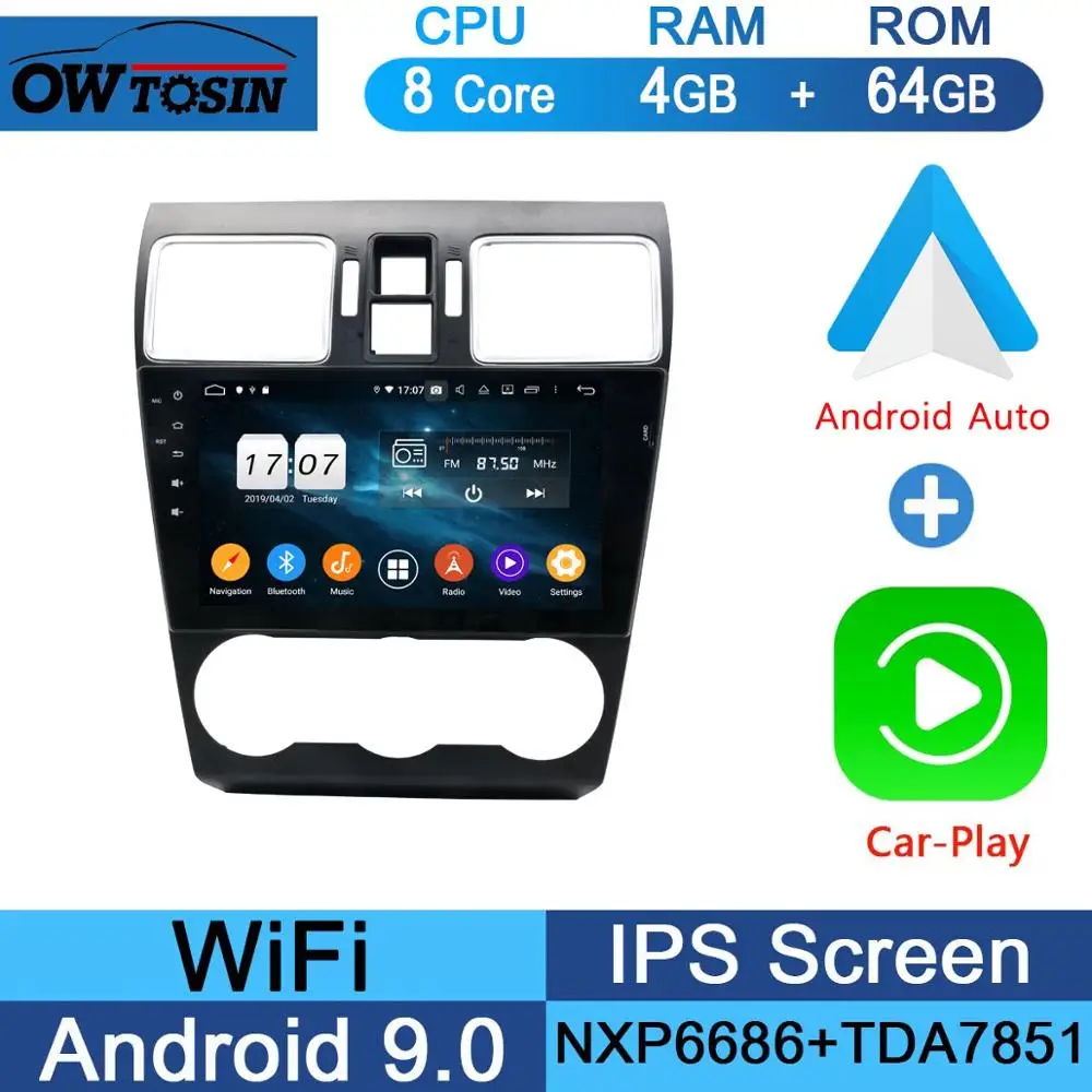64G CarPlay Android " ips 8 ядерный 4G+ 64G Android 9,0 автомобильный мультимедийный плеер для Subaru WRX Forester радио gps CarPlay Parrot - Цвет: 64G CarPlay Android