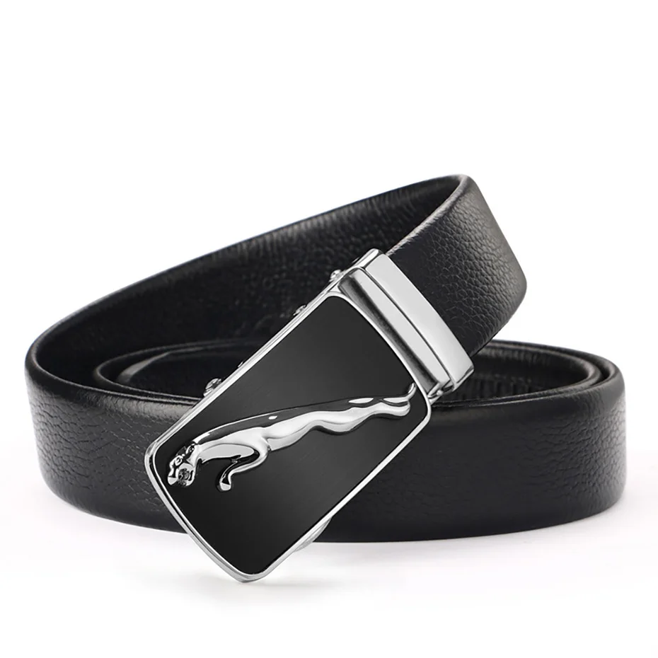 Мужской ремень из натуральной воловьей кожи с металлической автоматической