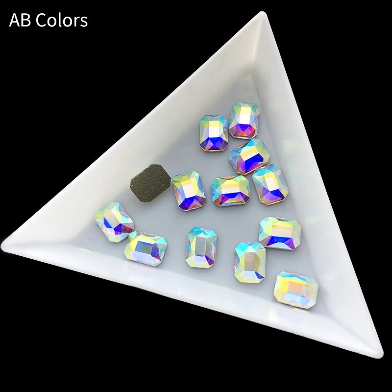 10 шт. Стразы для ногтей с плоской задней частью 3D украшения AB Цвет ноготь