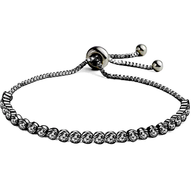 Обтягивающие регулируемые теннисные браслеты с кубическим цирконием и