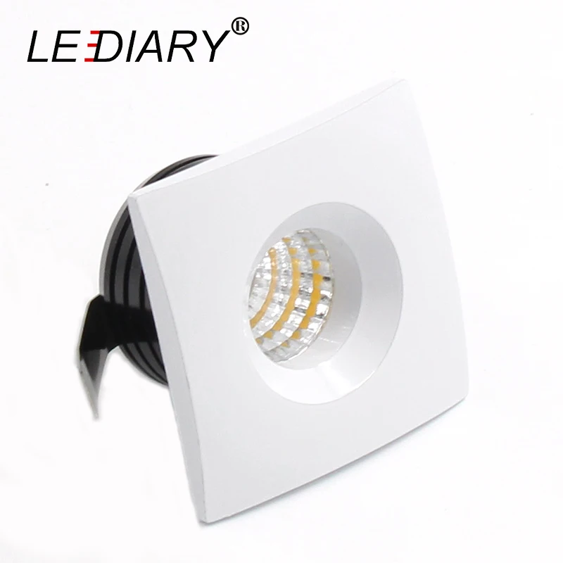 

LEDIARY LED Mini Downlight 36-42mm Cut hole Square White Aluminum Recessed COB Downlight LED Spot Lamp 100-240V Isolated Driver