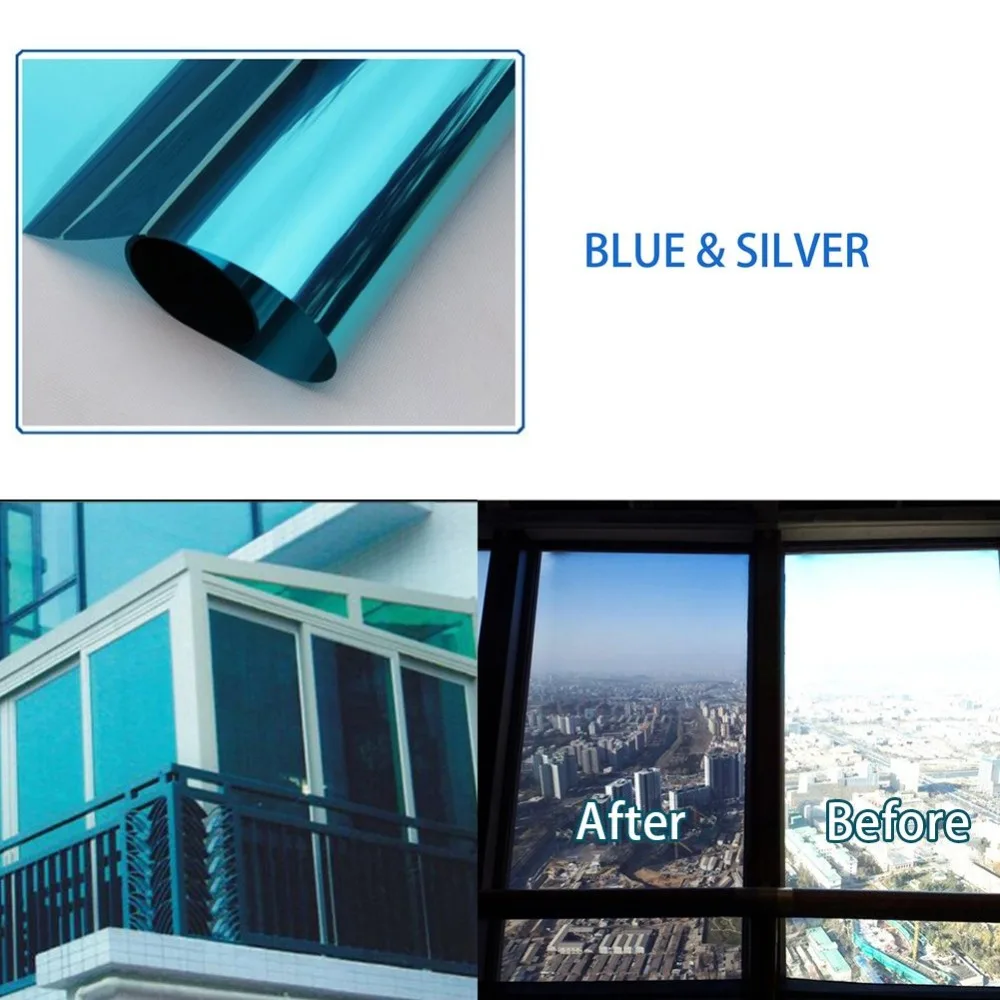 

One Way Mirror Window Film insulation UV Reflective privacy protection Solar Film SelfAdhesive Decorative Film 30/40/50/60*600cm