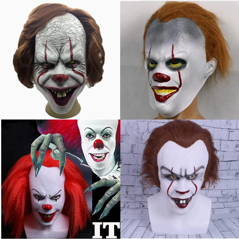2019 Stephen King's It маска пеннивайза Латекс Хэллоуин пугающая Маска Клоун для косплея