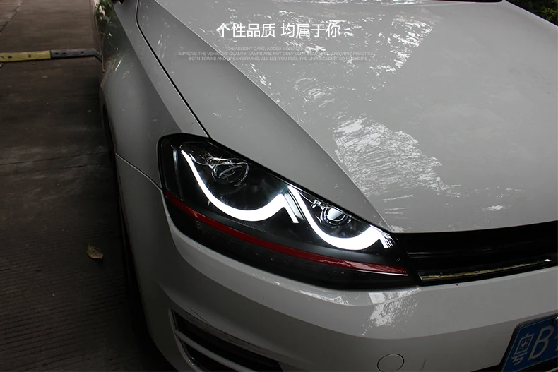 Автомобильный Стайлинг головной светильник s для VW Golf 7- светодиодный головной светильник для Golf 7 Головной фонарь СВЕТОДИОДНЫЙ дневной ходовой светильник светодиодный DRL Bi-Xenon HID