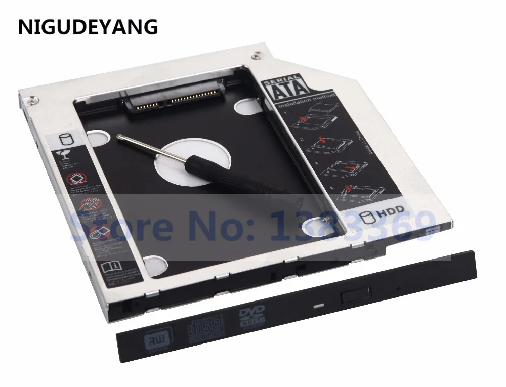 

NIGUDEYANG 2nd Hard Drive HDD SSD Frame Caddy Adapter for Dell Insipiron 14 3421 15 3541 3542 3543 3545 3552 3567 3576 DU-8A5LH