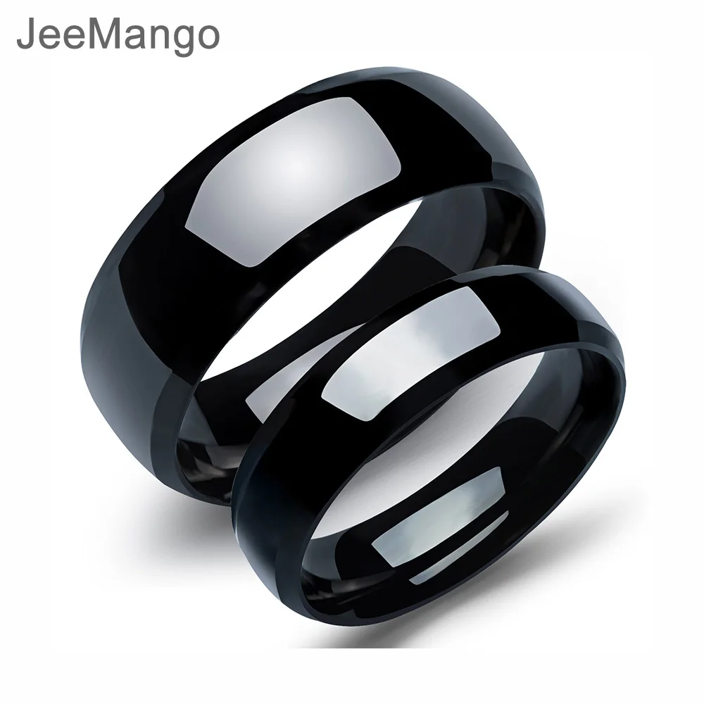 Мужское и женское кольцо с черным пистолетом JeeMango классические минималистичные