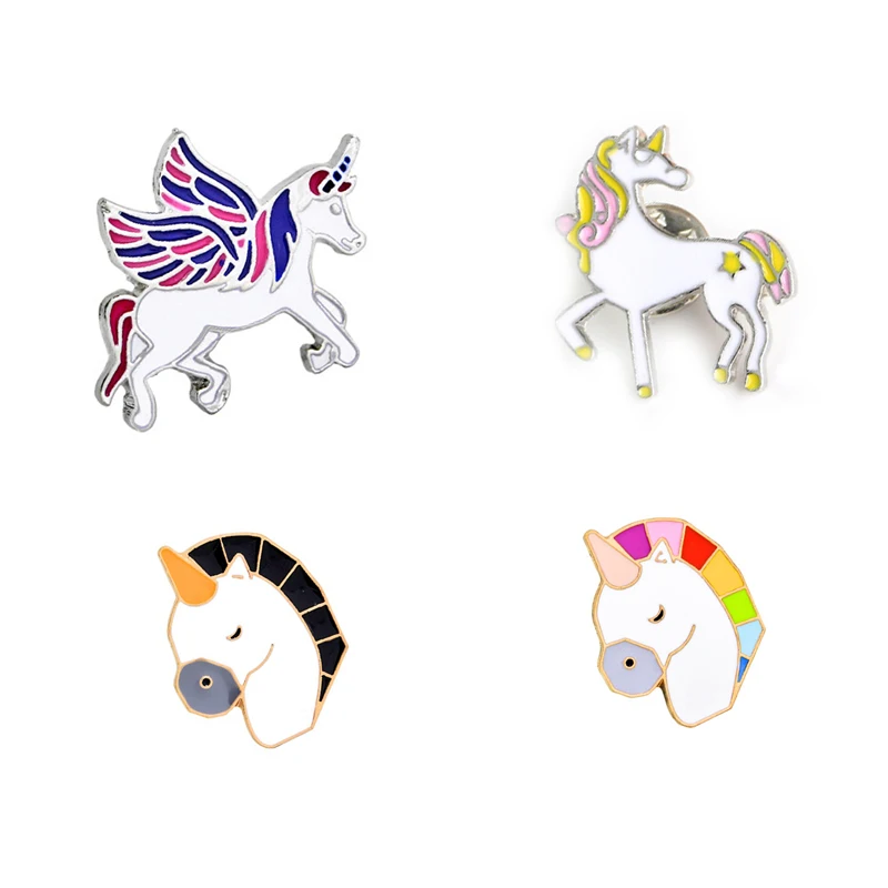 4 шт./компл. модные контакты брошь творческий животное лошадь эмаль контактный