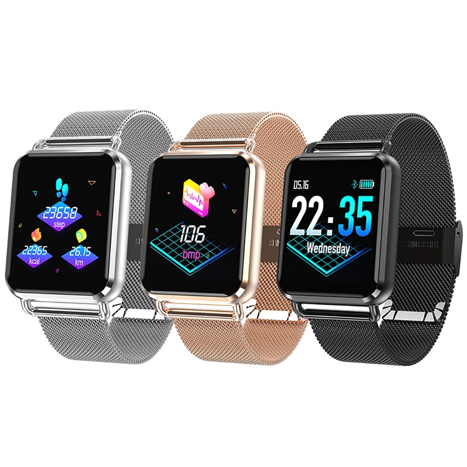 Мужские смарт часы с пульсометром для Android iOS шагомер цветной экран