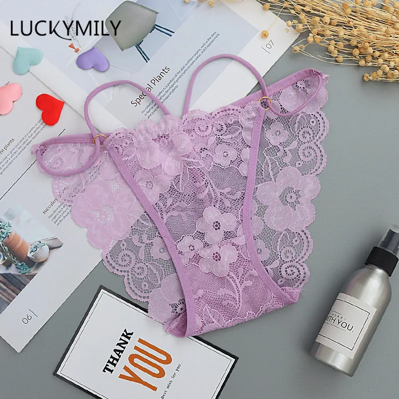 Luckymily 2018 женские сексуальные трусики с открытой промежностью Дамские кружевные