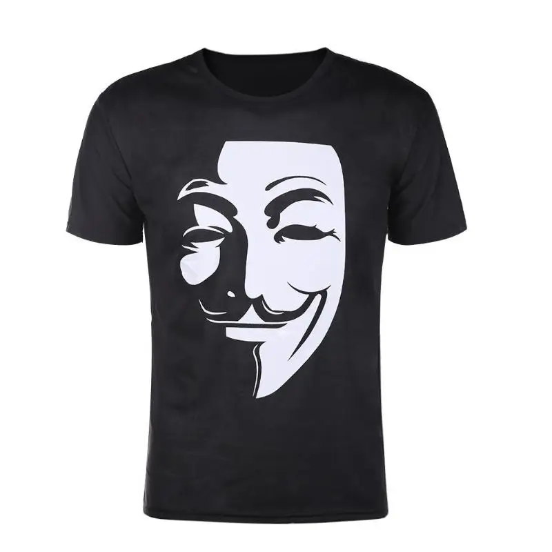 Летние Для мужчин клоун лицо принтом футболка с короткими рукавами личности