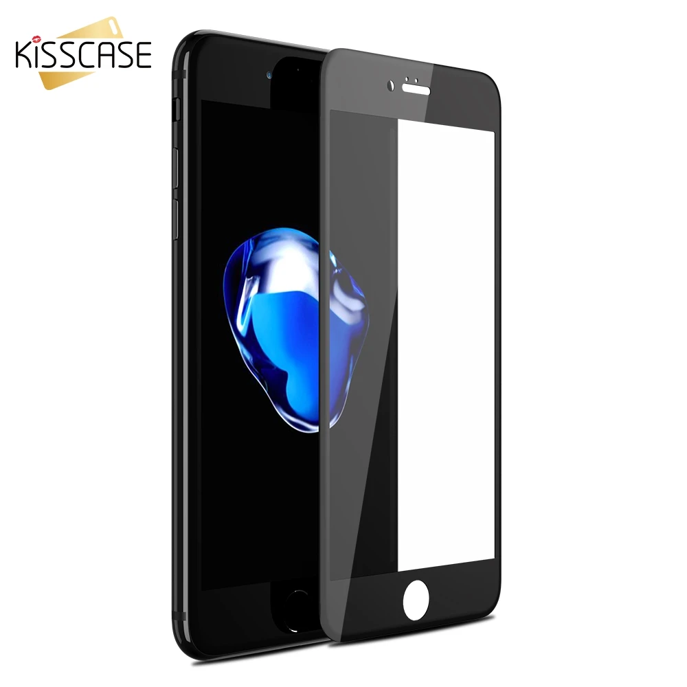 KISSCASE Full Screen Protector For iPhone X 6 6s Plus 7 8Plus Case Red Tempered Glass 3D Film Cover |