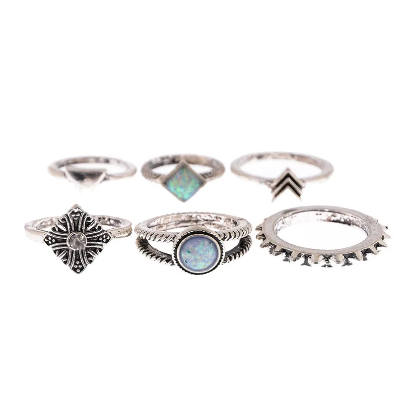 6 шт./лот этнический бренд богемный турецкий набор колец средней длины винтажный