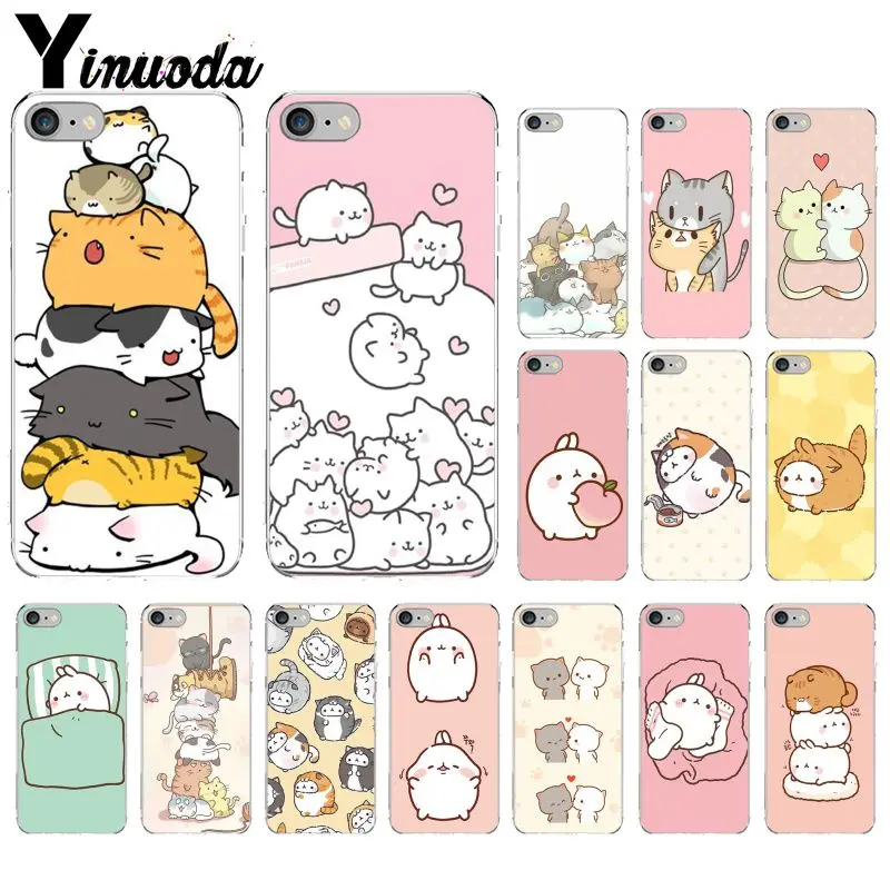 Yinuoda Kawaii Molang мультфильм аниме Кот Сделай Сам рисунок чехол для телефона iPhone X XS MAX 6 6s 7 7plus 8 8Plus 5 5S SE XR|Бамперы| |
