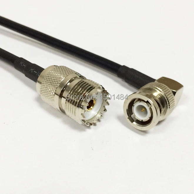 Новый UHF Female SO239 переключатель BNC штекер угловой конвертер RG58 кабель адаптер по
