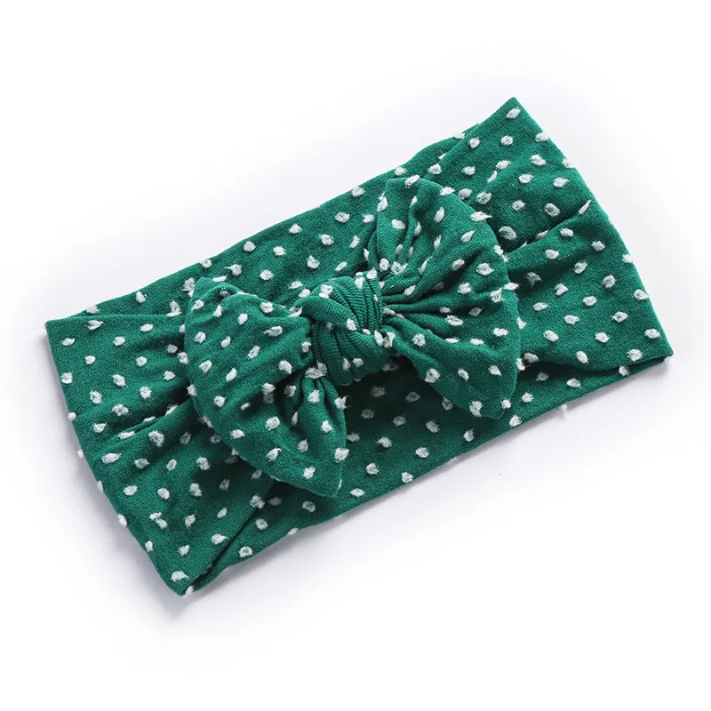 Повязка на голову с узлом в горошек, очень мягкая и растяжимая, для младенцев и девочек, бантики для волос, тюрбан HB366S.