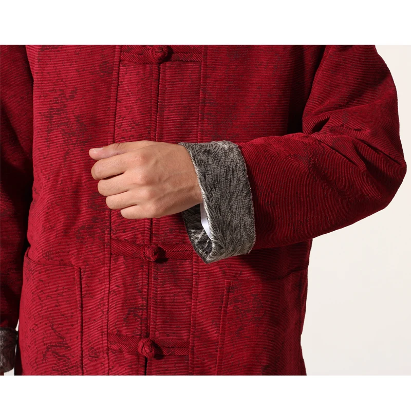 Бургундия Новинка Осень Зима Толстая Мужская Вельветовая куртка Китайская