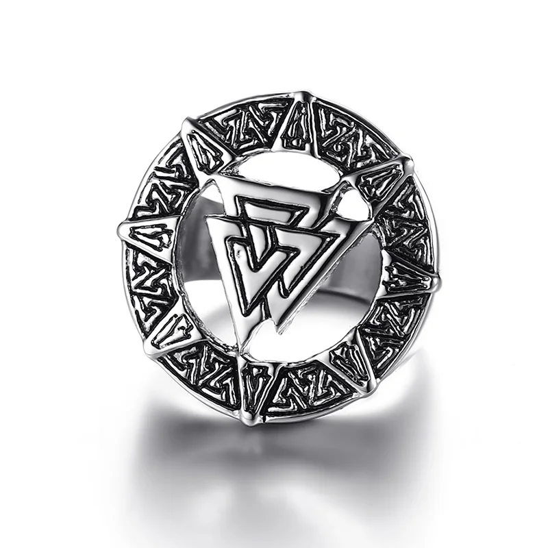 Vnox древних Valknut Кольца или Для мужчин Jewelry Винтаж Нержавеющая сталь мужской hrunger