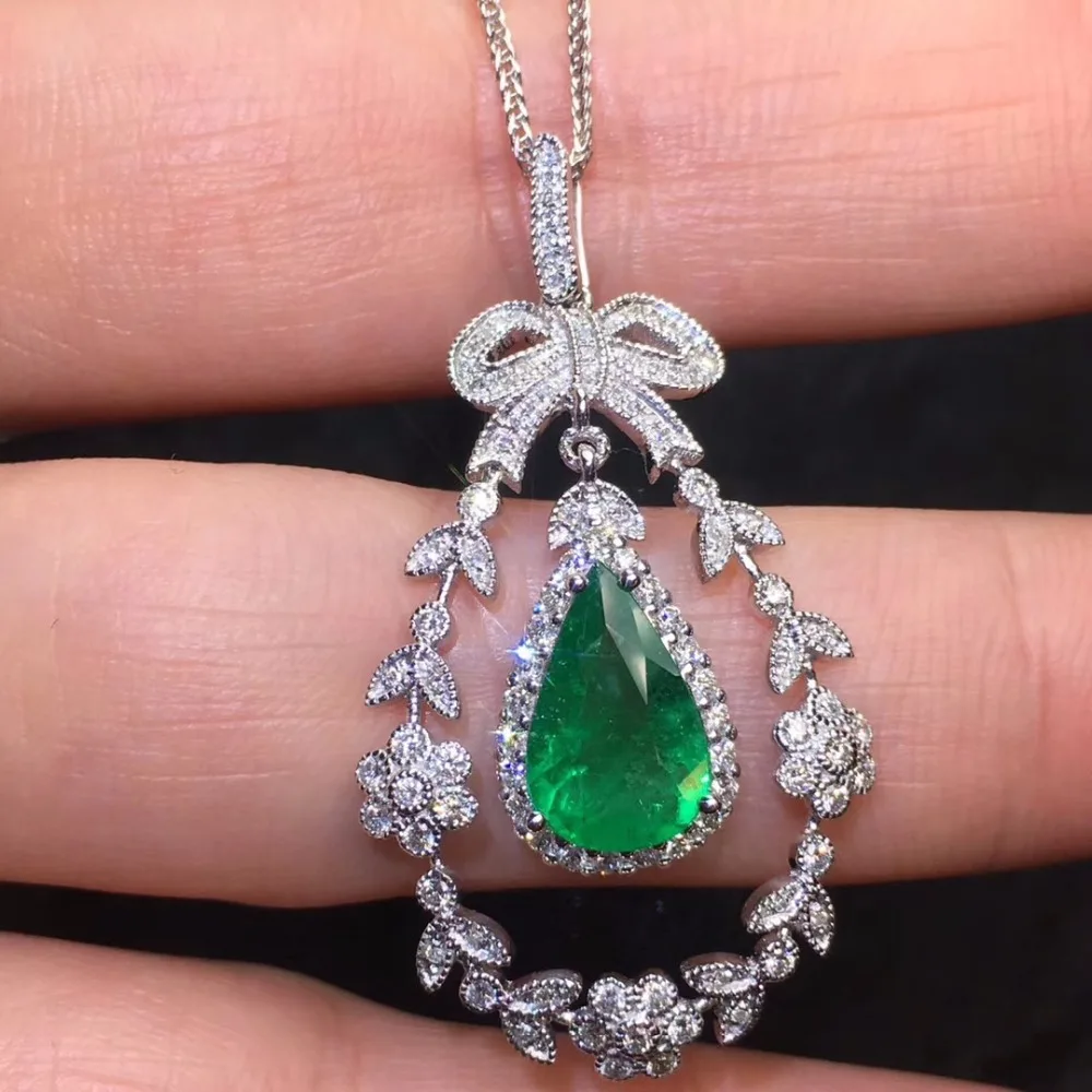 Ювелирные изделия настоящее чистое 18 K Белый Золотой ювелирные AU750 натуральный