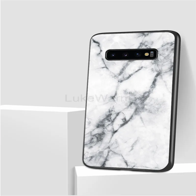 Закаленное Стекло Мрамор чехол для samsung Galaxy A50 A30 A10 S10 S9 S8 Примечание 10 плюс 9 8 J4 J6 плюс A6 A7 A9 S7E A70 A60 крышка