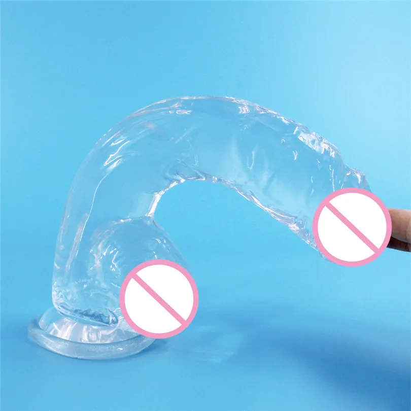 Секс игрушка фаллоимитаторы прозрачный цвет женский массажер тело ТПЭ