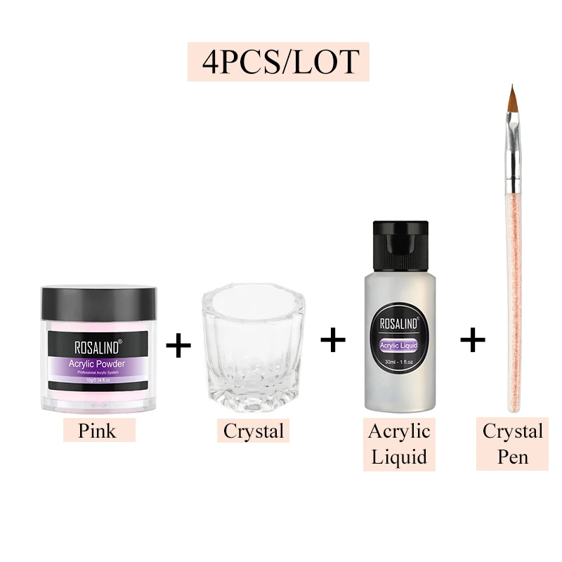 RPC-4PCS-02 Акриловый порошок ROSALIND, полигель для наращивания ногтей, украшения для дизайна ногтей, набор для маникюра с кристаллами, аксессуары для ногтей - Цвет: RPC-4PCS-02
