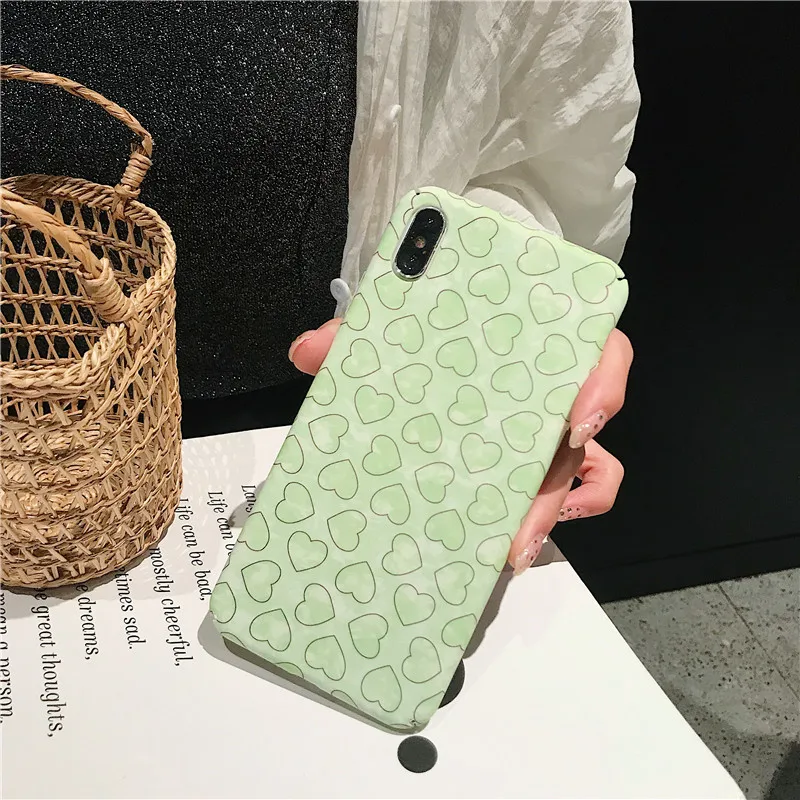 Meachy Love Heart Patterned Phone Cases For Huawei P30 P20 Pro Lite Green Case Cover Honor 10 9 8X Nova 2s 3 3i 4 |