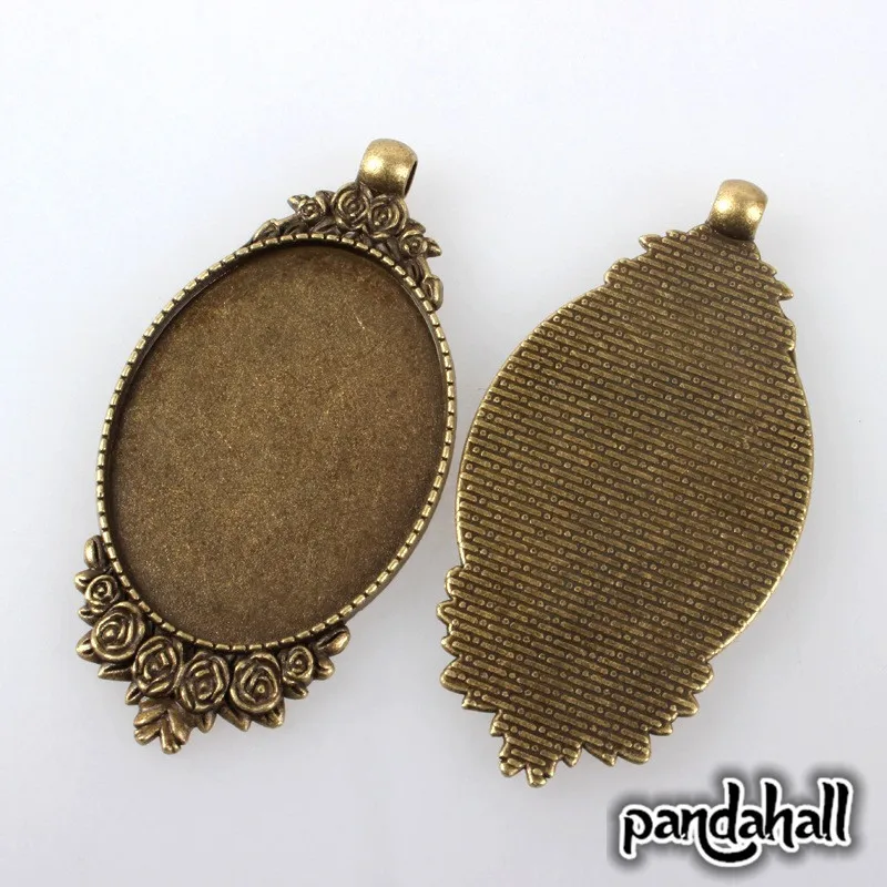 Винтажная резная Роза из сплава в тибетском стиле большая подвесная рамка без